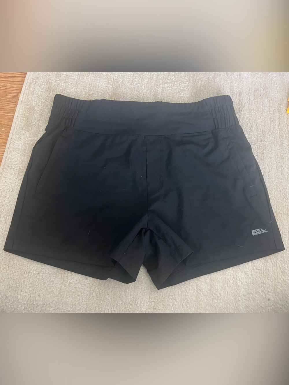 Eddie Bauer Black Athletic Shorts with Subtle Logo
